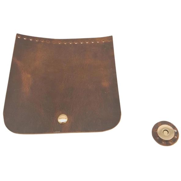 Çanta Aksesuar 14x14 cm Crazy Oil Hardal Sarı Renk Gerçek Deri Çanta Kapağı Light Gold Metalli - 3