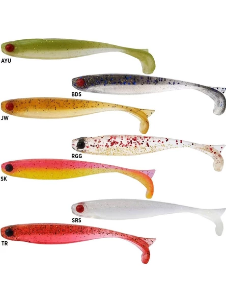 Mustad Mezashi Z-Tail Minnow JW 9 cm Silikon Balık 6 Adet