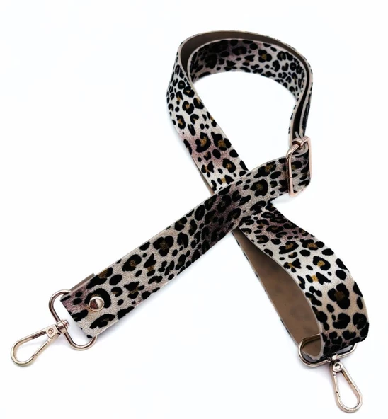 Çanta Aksesuar 120x3 cm Ayarlanabilir Leopar Desenli Çanta Sapı