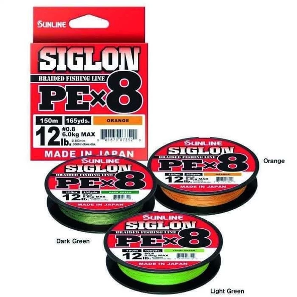 Sunline Siglon Braid Pe x8 0.209 mm 150m Light Green 8 Kat İp Misina  11kg Çeker