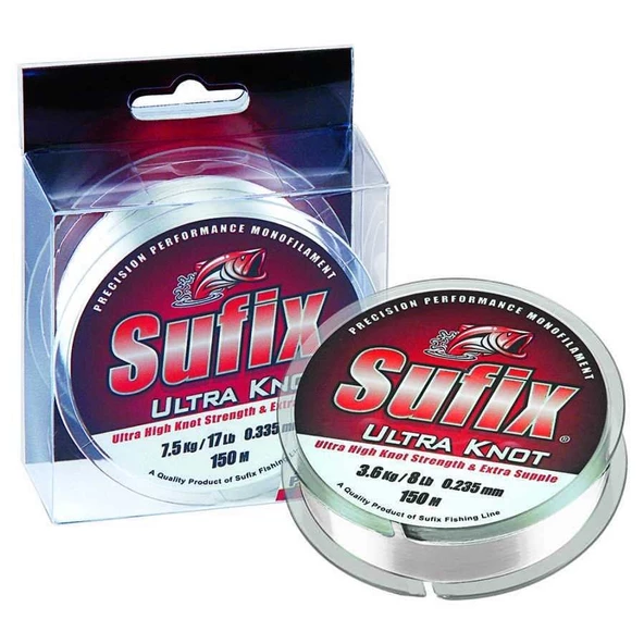 Sufix Ultra Knot 0.25 mm 150m Beyaz Monofilament Misina 4.3kg Çeker