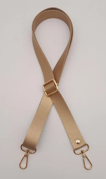 Çanta Aksesuar Suni Deri Ayarlı Çanta Sapı 120X2.4 Cm Gold Renk Gold Metal