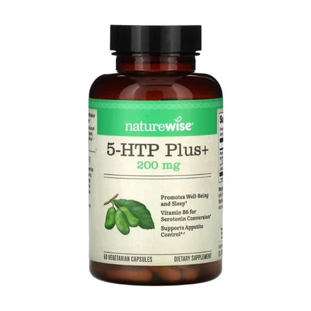NatureWise 5-HTP Plus+ 200 mg, 60 Vejetaryen Kapsül