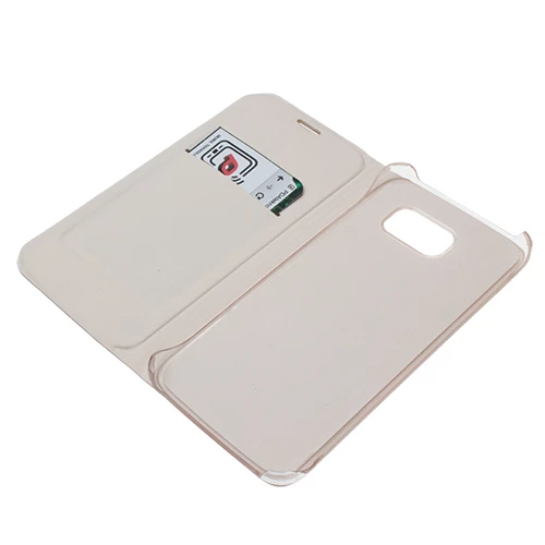 Samsung Galaxy S6 Flip Wallet (Suni Deri) - Beyaz - Resim 4