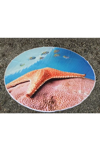 Yuvarlak Plaj, Kamp, Piknik Örtüsü Çap 150 Cm - 4