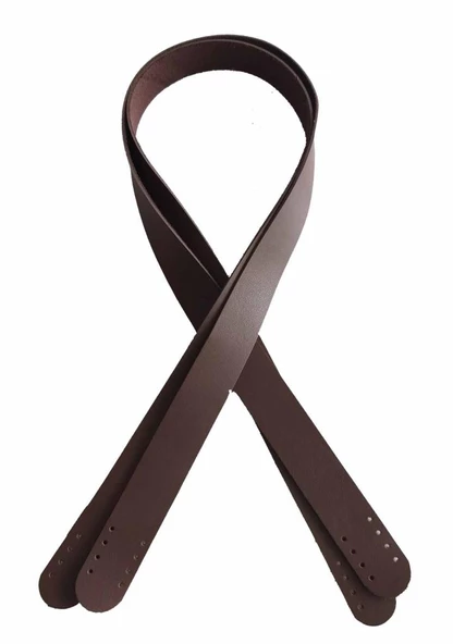 Çanta Aksesuar 70X2.4 Cm, Tek Kat Suni Deri Koyu Kahve Renk Çift Sap
