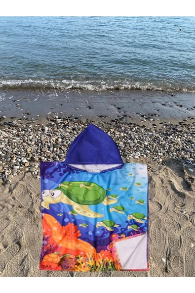 Çocuk Panço Plaj Havlusu - Deniz Havlusu - 2