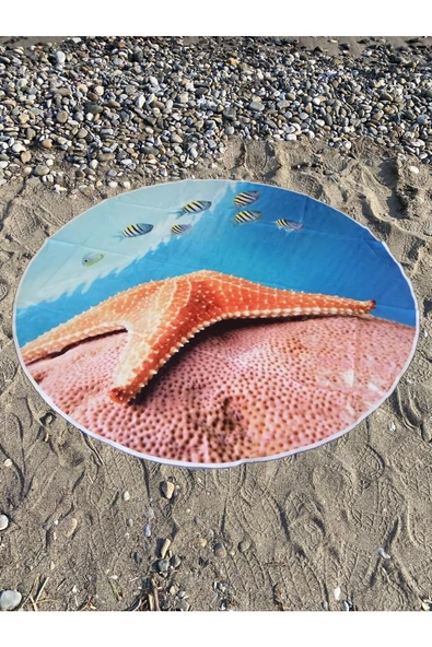 Yuvarlak Plaj, Kamp, Piknik Örtüsü Çap 150 Cm - 2