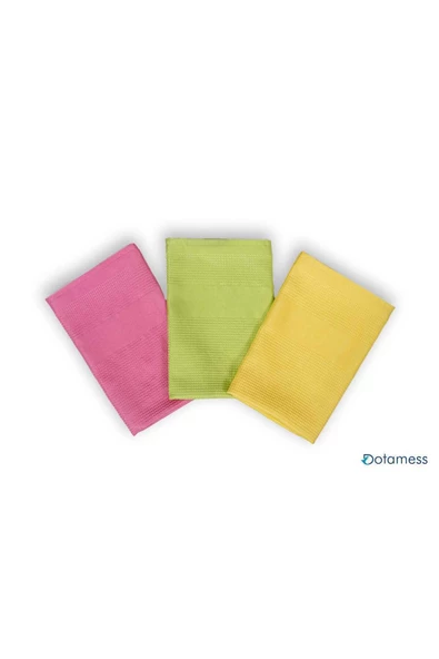 3'lü Polyamid Antibakteriyel Mikrofiber Dekoratif Cam Mutfak Temizlik Bezi 42x70cm - 4