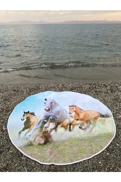 Yuvarlak Plaj, Kamp, Piknik Örtüsü Çap 150 Cm - 3