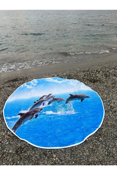 Yuvarlak Plaj, Kamp, Piknik Örtüsü Çap 150 Cm - 3