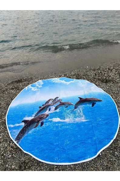 Yuvarlak Plaj, Kamp, Piknik Örtüsü Çap 150 Cm - 4