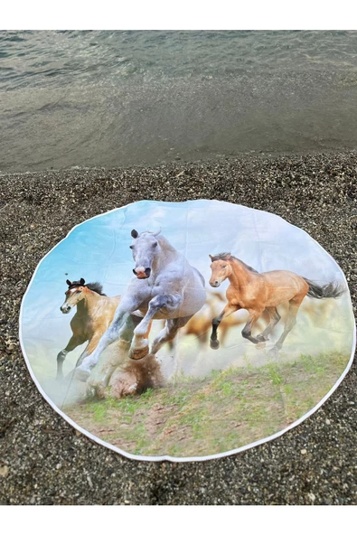 Yuvarlak Plaj, Kamp, Piknik Örtüsü Çap 150 Cm - 2