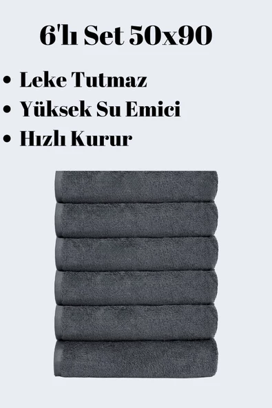 6 Adet 50x90cm Mikrofiber El Yüz Kuaför Berber Spor Havlusu Leke Ve Saç Boyası Tutmayan