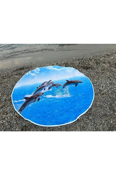 Yuvarlak Plaj, Kamp, Piknik Örtüsü Çap 150 Cm - 5