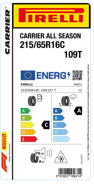 Pirelli 215/65R16 C 109T Carrıer All Season C-A-70 4 Mevsim Hafif Ticari Lastiği (Üretim Yılı: 2024) - 2
