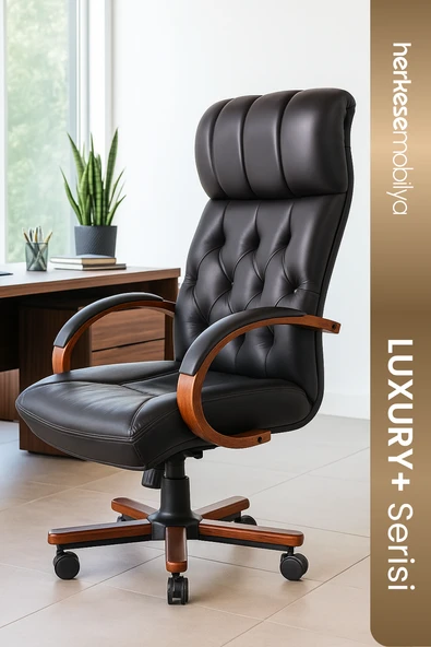 Lord Siyah Deri Yönetici Koltuğu