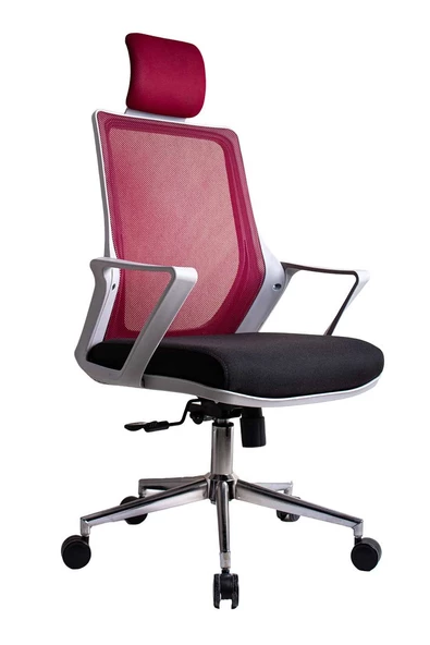 Serene Gri Kırmızı Fileli Yönetici Koltuğu