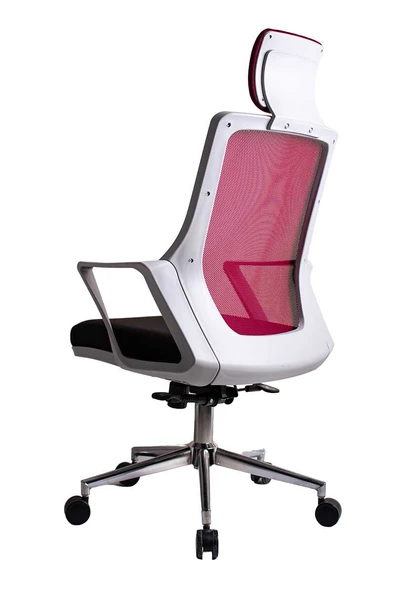 Serene Gri Kırmızı Fileli Yönetici Koltuğu - 5