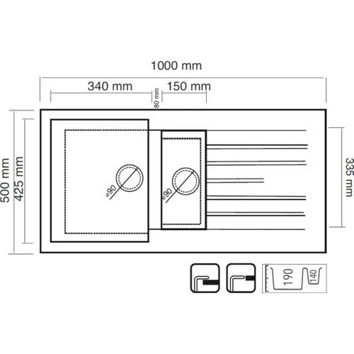 Real Stone P005 Troya 100 Cappucino Granit Mutfak Eviyesi 100x50 cm - 2