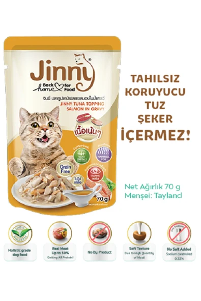 JInny Ton Balığı ve Gravy'li Somonlu Kedi Yaş Maması - 2