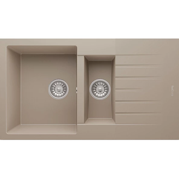 Real Stone P005 Troya 100 Cappucino Granit Mutfak Eviyesi 100x50 cm