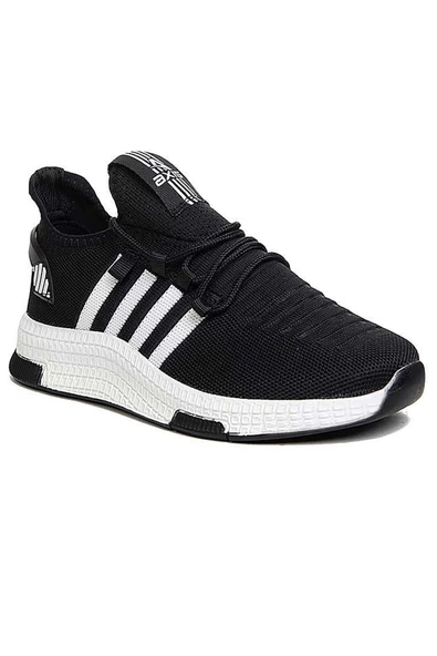 Celira Axs Siyah Beyaz Triko Erkek Sneaker Spor Ayakkabı - Resim 2