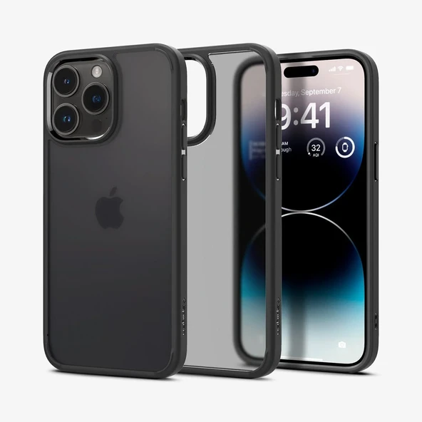 Spigen Apple iPhone 14 Pro Kılıf Ultra Hybrid Frost Black - ACS04968