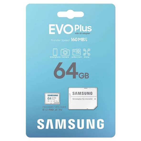 Samsung Evo Plus 64GB Microsd Hafıza Kartı MB-MC64SA/APC