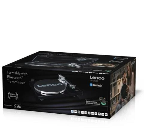 LENCO LBT-215BK - Bluetooth'lu® döner tabla ve metal döner tabla, kol ve karşı ağırlık - Özel Piyano Siyahı rengi - 12