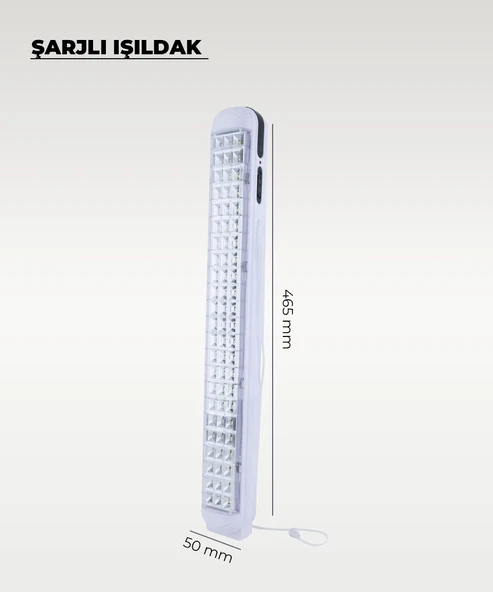69 Ledli Şarjlı Işıldak Beyaz Işık - Resim 2