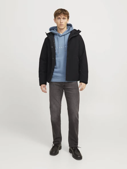 Jack&Jones Minimalist Kapüşonlu Oversized Erkek Mont - Günlük Kullanım - 4