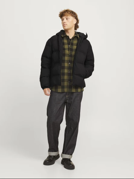 Jack&Jones Oversize Kapüşonlu Şişme Mont - Kışlık Erkek Mont - 2