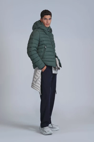 Lufian Oversize Kapüşonlu Erkek Kışlık Mont - Minimalist Tasarım