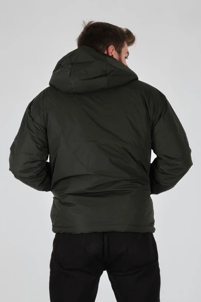 Rugu Minimalist Oversize Erkek Kışlık Mont - Kapüşonlu - 4
