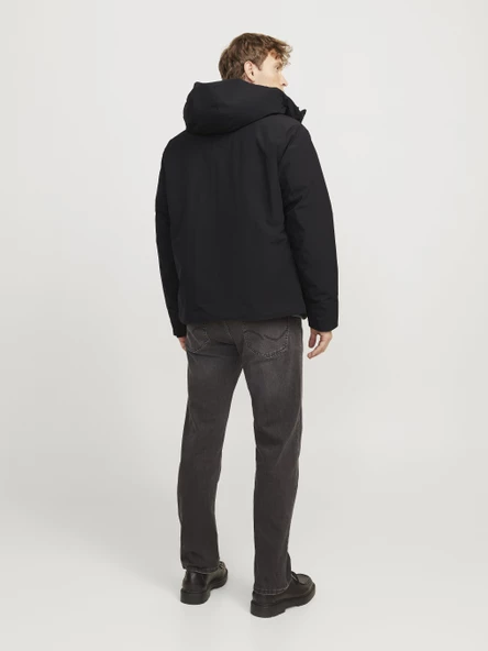 Jack&Jones Minimalist Kapüşonlu Oversized Erkek Mont - Günlük Kullanım