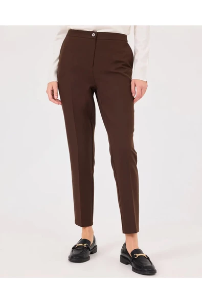 Seçil Minimalist Crop Kadın Pantolon - Yüksek Bel Midi - Günlük & İş - 8