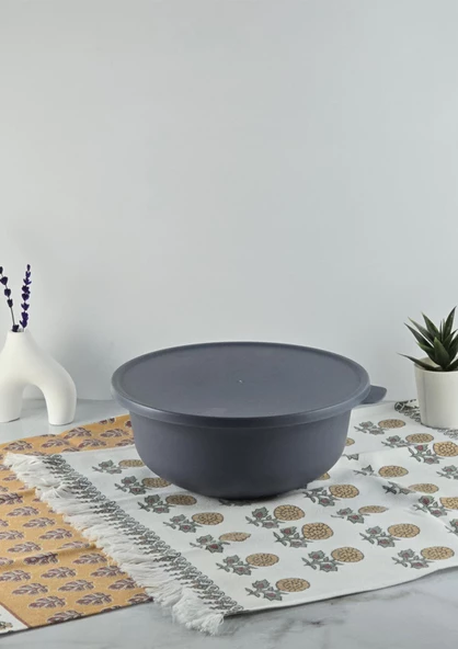 Soft Plastik Saklama Kabı - Mutfak Saklama Kutusu - 2 Litre, 23 CM - Gri