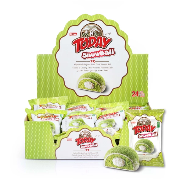 Today Snowball Antep Fıstık Aromalı Kek 35GrX24X6 (1 Koli)