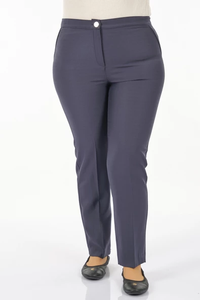 Garni Minimalist Yüksek Bel Kadın Pantolon - Günlük & İş - 7