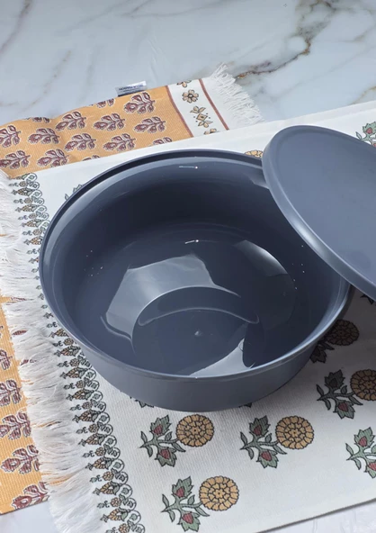 Soft Plastik Saklama Kabı - Mutfak Saklama Kutusu - 2 Litre, 23 CM - Gri - 3