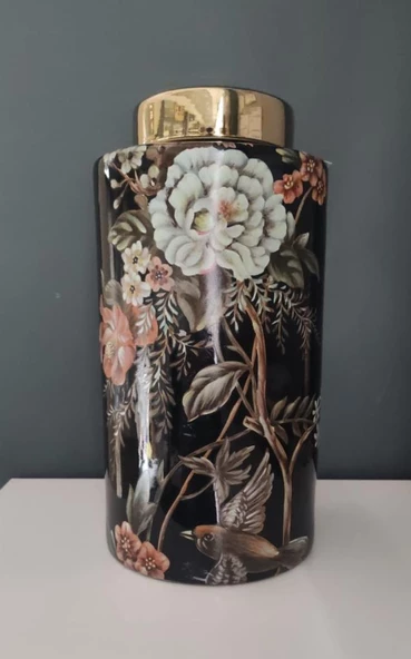 LAMEDORE FLOWER GARDEN KAPAKLI SİLİNDİR BÜYÜK KÜP 20X20X39 CM