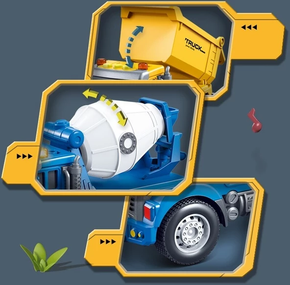 Cbtx Araç Işık Ve Ses İle Çocuk Plastik Kamyon Model Oyuncak Damperli Kamyon - 4