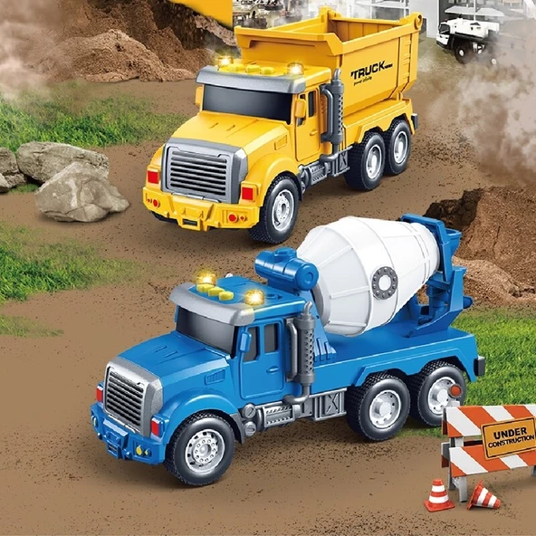 Cbtx Araç Işık Ve Ses İle Çocuk Plastik Kamyon Model Oyuncak Damperli Kamyon - 5