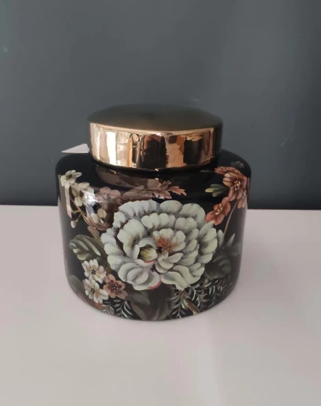 LAMEDOR FLOWER GARDEN KAPAKLI SİLİNDİR KÜÇÜK KÜP 20X20X17 CM - 2