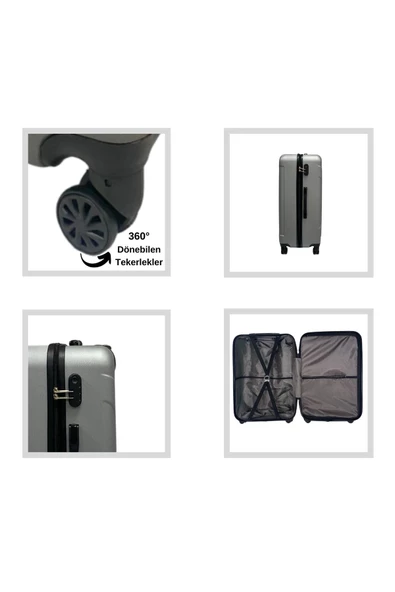 Anhelo Castle Abs Küçük (KABİN) Ve Orta Boy 2'li Valiz Seti - Resim 4