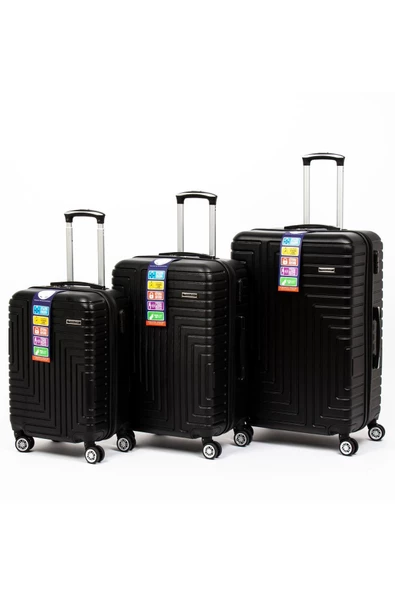 Travel POLO Valiz Seti Siyah A1004 Abs  3'lü - 1