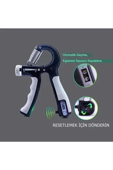 Reidan Siyah El Kol Bilek Güçlendirici Egzersiz Aleti 5-60 Kg Karpal Direc El Yayı Cihazı Direnç Yayı - 6