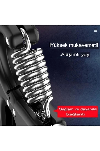 Reidan Siyah El Kol Bilek Güçlendirici Egzersiz Aleti 5-60 Kg Karpal Direc El Yayı Cihazı Direnç Yayı - 7