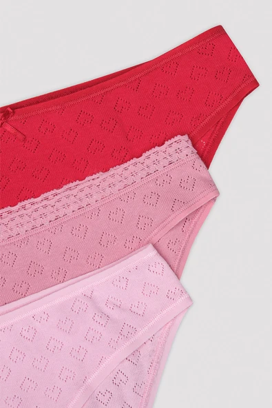 Penti  Heart Çok Renkli 3lü Slip Külot - 5